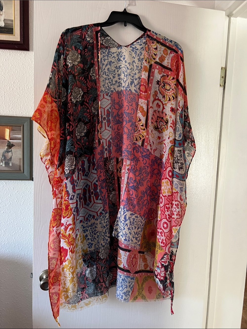 Multicolor Men's Lightweight Printed Kimono-Style Shirt